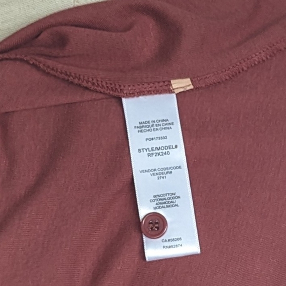 Splendid Rowan Fitted Henley Top Button Placket  Cotton Modal Blend Penny L NWT - Picture 10 of 12
